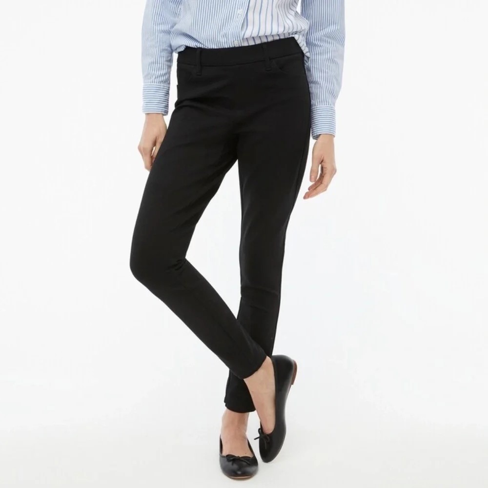 J. Crew Factory Women's Gigi Ponte Pants Size 8 Black Skinny Workwear Preppy